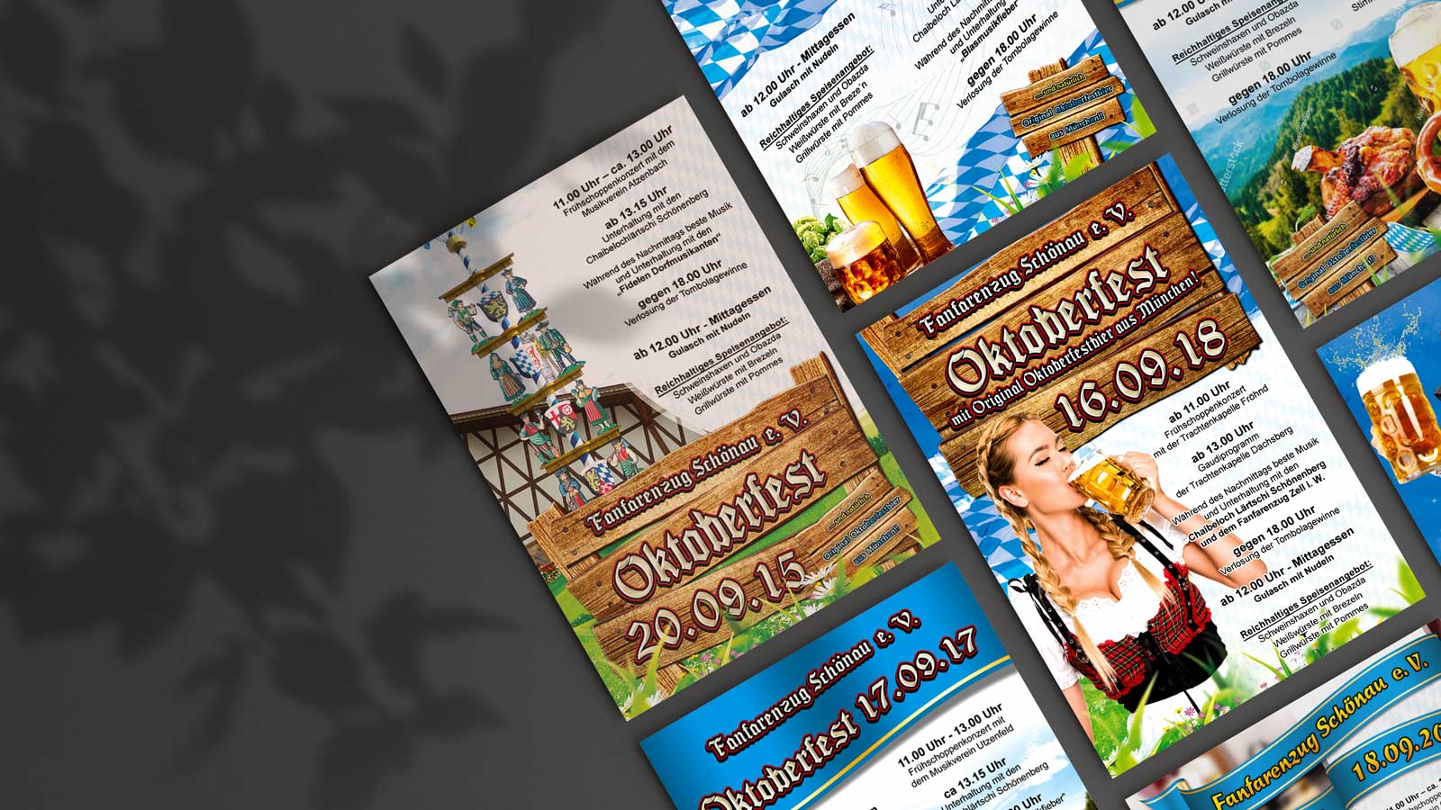 Fanfarenzug Schönau Oktoberfest Flyer 2015 bis 2018