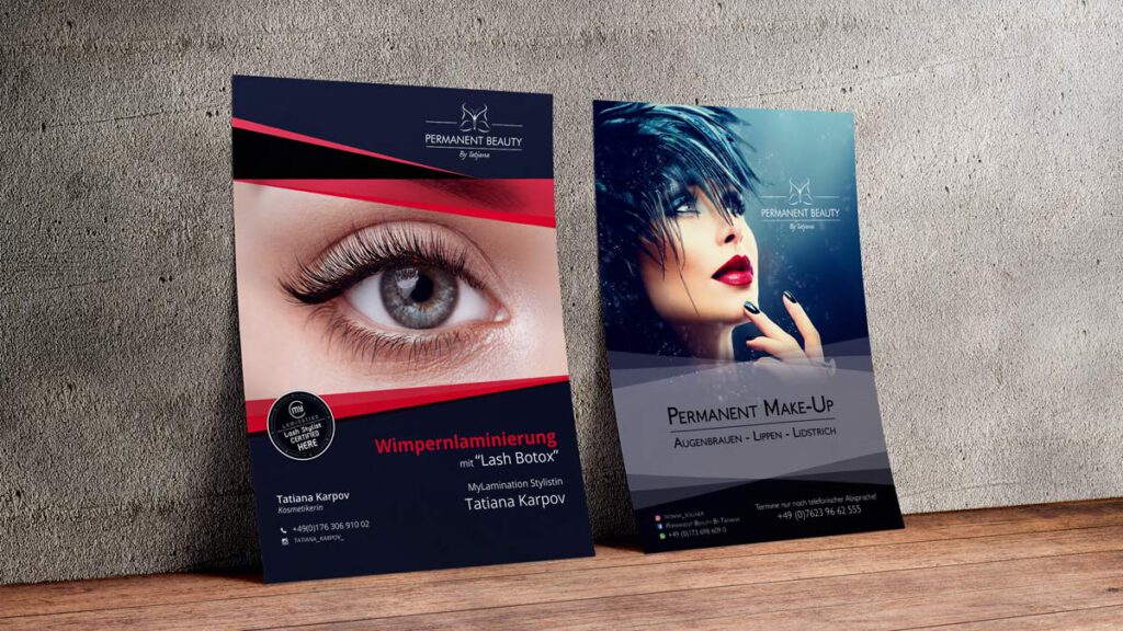 Permanent Make-Up und Wimpernlaminierung - Plakat 2017 - 2019